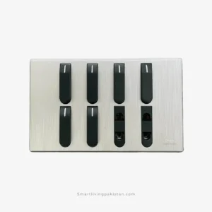 8+2 Gang China Fitting Plate Galaxy Black series smart living pakistan smartlivingpakistan.com
