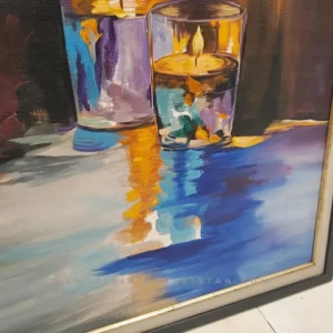 Handmade Wall Painting – Modern Abstract Candle Glass Art - Smart living pakistan - smartlivingpakistan
