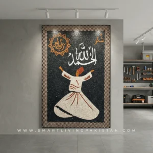 Maa Shaa Allah Islamic Mosaic Art in Pakistan Islamic Mosaic Art In Pakistan Islamic Mosaic Artwork – Sufi Whirling Mosaic Art work by smart living Pakistan Sufi whirling mosaic art handmade Islamic wall decor Pakistan Islamic mosaic Sufi whirling artwork for outdoor wall Handmade Sufi whirling mosaic art 4x8 feet Prime quality Islamic mosaic art for car porch