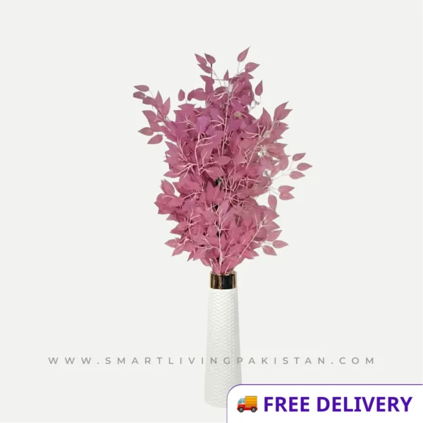 Pink Leaf Artificial Modern Artificial PlantPlant Pakistan Modern Luxury Pink Plant Home Decor 5 Feet Pink Tree Artificial Plant Imported Artificial Plant with Fiberglass Pot by Smart living Pakistan