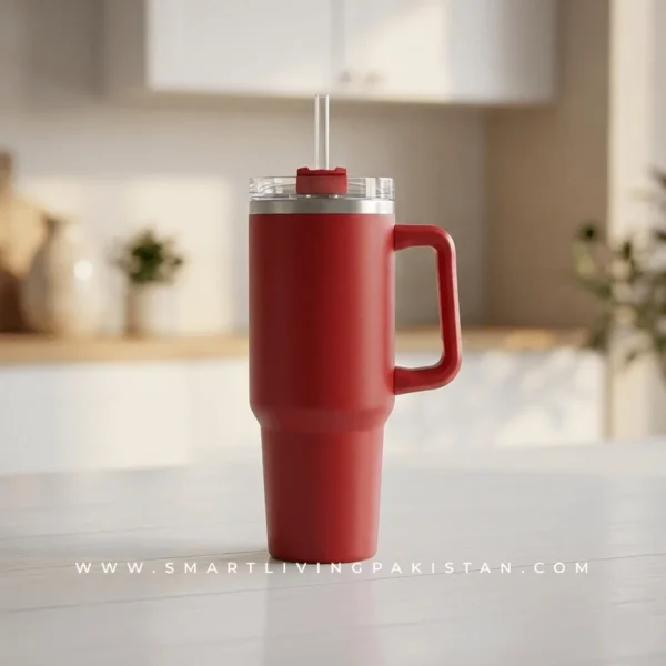 Red stanley by smart living pakistan www.smartlivingpakistan.com-1 (1) Stanley Pakistan Stanley water bottle price in Pakistan black Stanley tumbler Pakistan Stanley style water bottle Pakistan insulated Black Stanley bottle Pakistan stainless steel Premium water bottle Pakistan by smart living pakistan