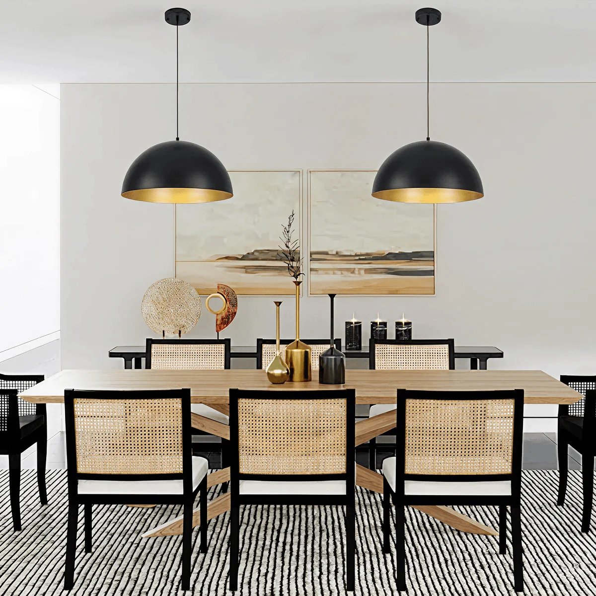 Black Dome Hanging Light - Pendant Light | Hanging Ceiling Light 18 Inch in Pakistan