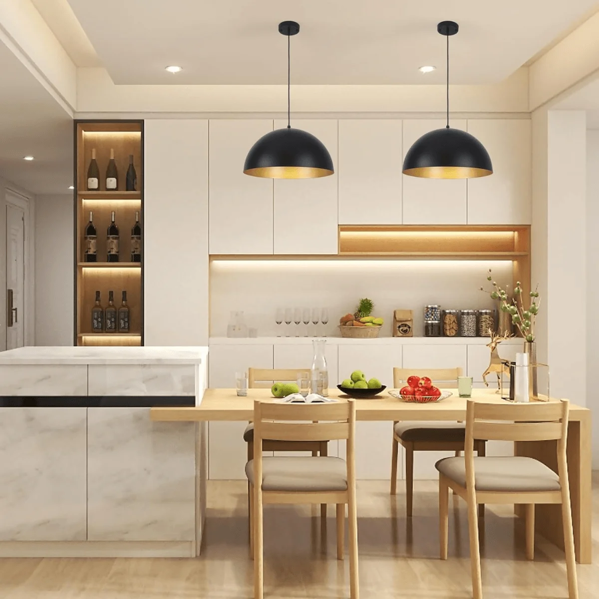 Black Dome Hanging Light - Pendant Light | Hanging Ceiling Light 18 Inch in Pakistan