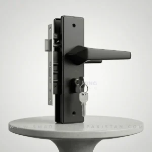 Black Matt Door Handle Lock - Modern 3D Cut Door Handle Lock in Pakistan by Smart Living Pakisan