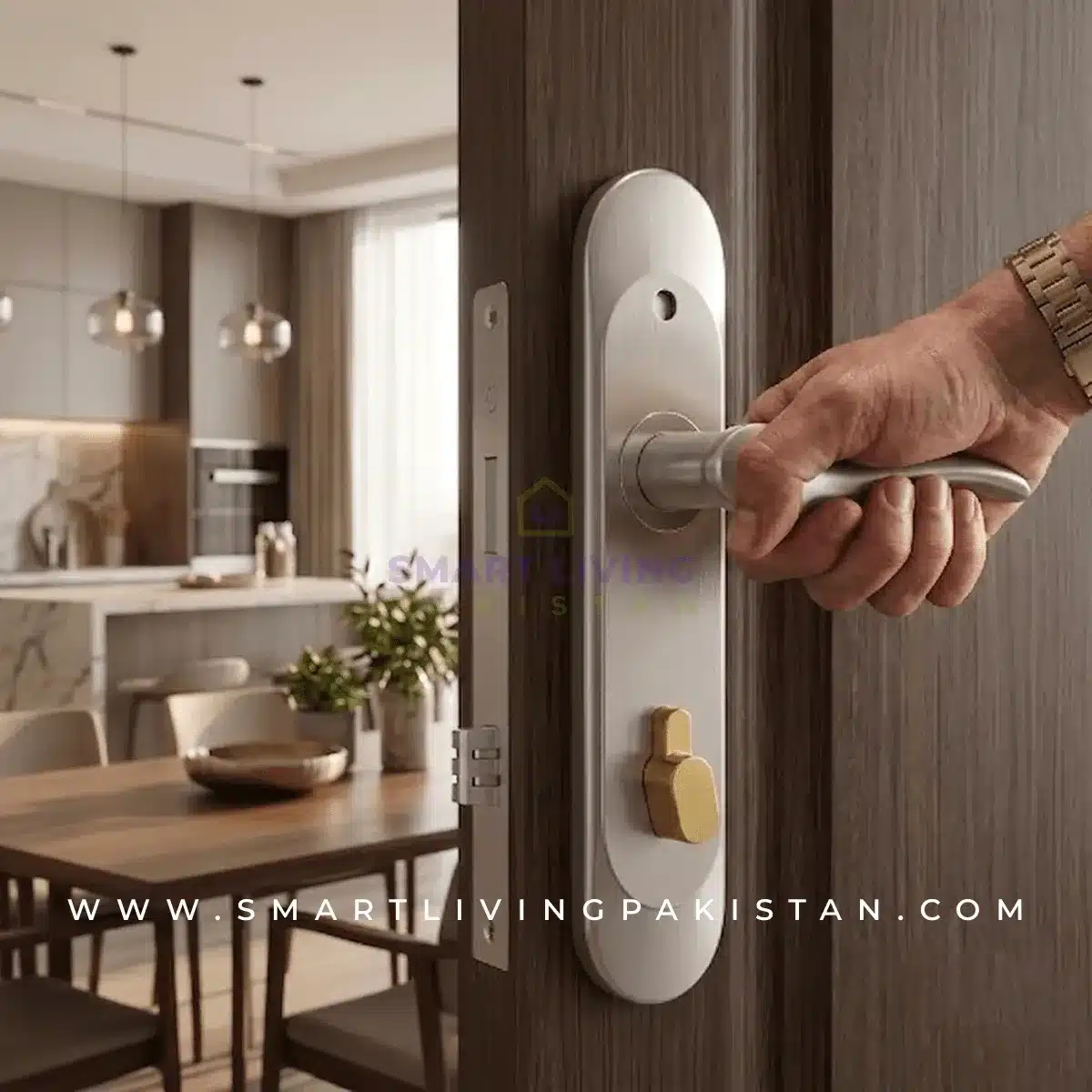 Door Handle Lock ā Silver Door Lock | Premium Mortise Door Lock in Pakistan by Smart Living Pakistan