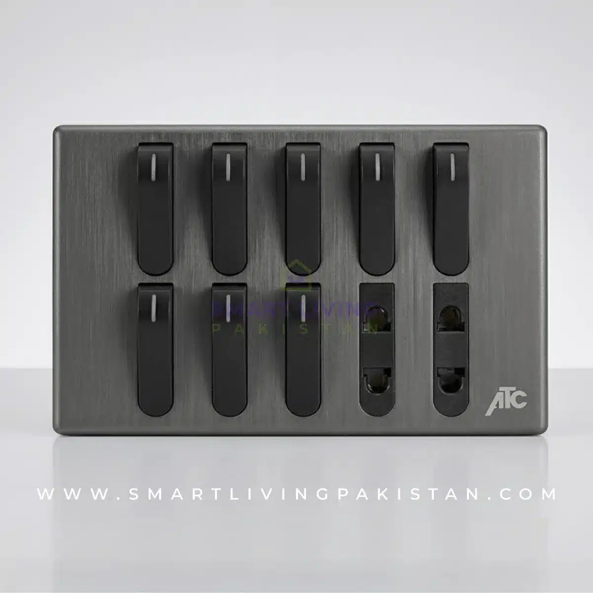 Piano Series Black Grey switch board - China fitting Pakistan by Smart Living pakisan