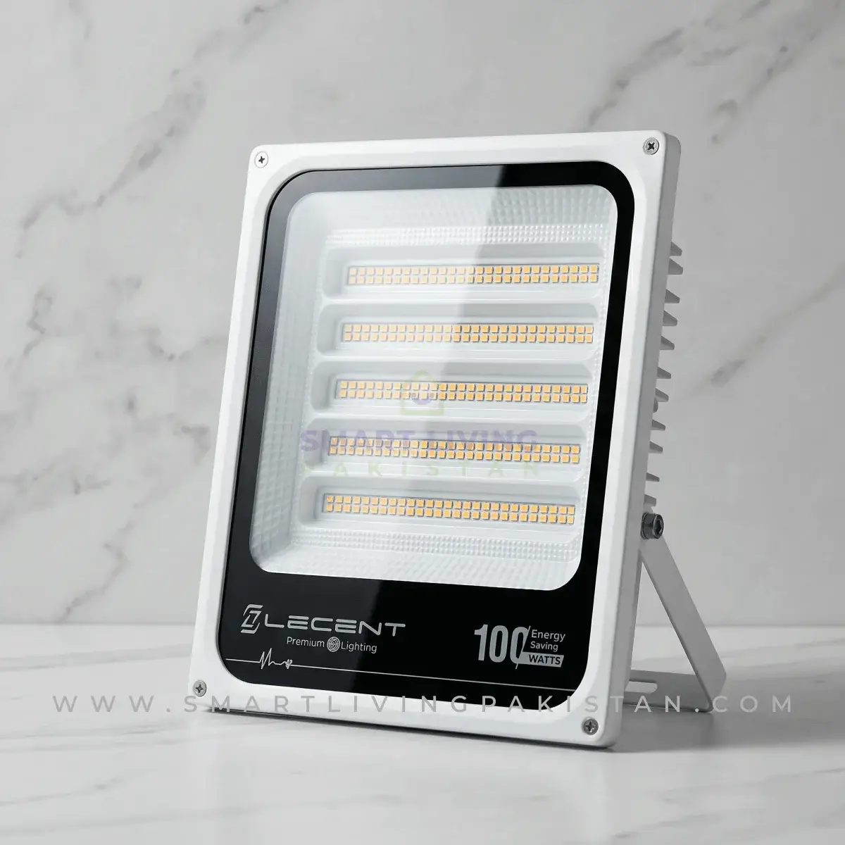 100W LED Flood Light with high build quality for outdoor lighting by Smart Living Pakistan