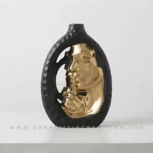Black Gold Face Vase by Smart Living Pakistan