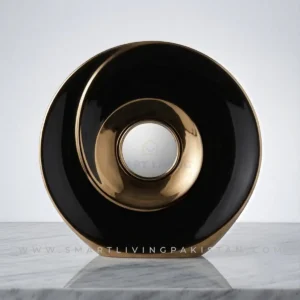 Black Gold Ring Vase Decoration Piece Eclipse by Smart Living Pakistan