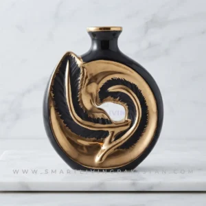 Black Gold Vase Decoration Piece Phoenix by Smart Living Pakistan