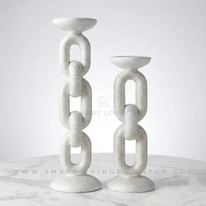 Chain Link Candle Holder Set Decoration Piece