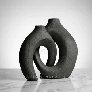 Matte Black Vase Decoration Piece Basalt by Smart Living Pakistan