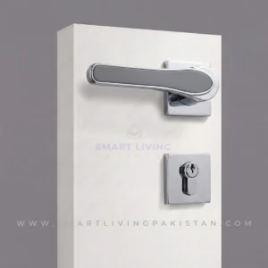 Multi-Tone Sleek Door Handle Lock AB, Black and Chrome grey Color by Smart Living Pakistan