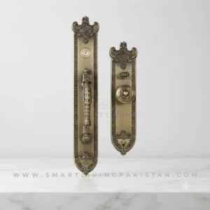 Royal Main Entrance Door Lock Set Brass set with Knob by Smart Living Pakistan