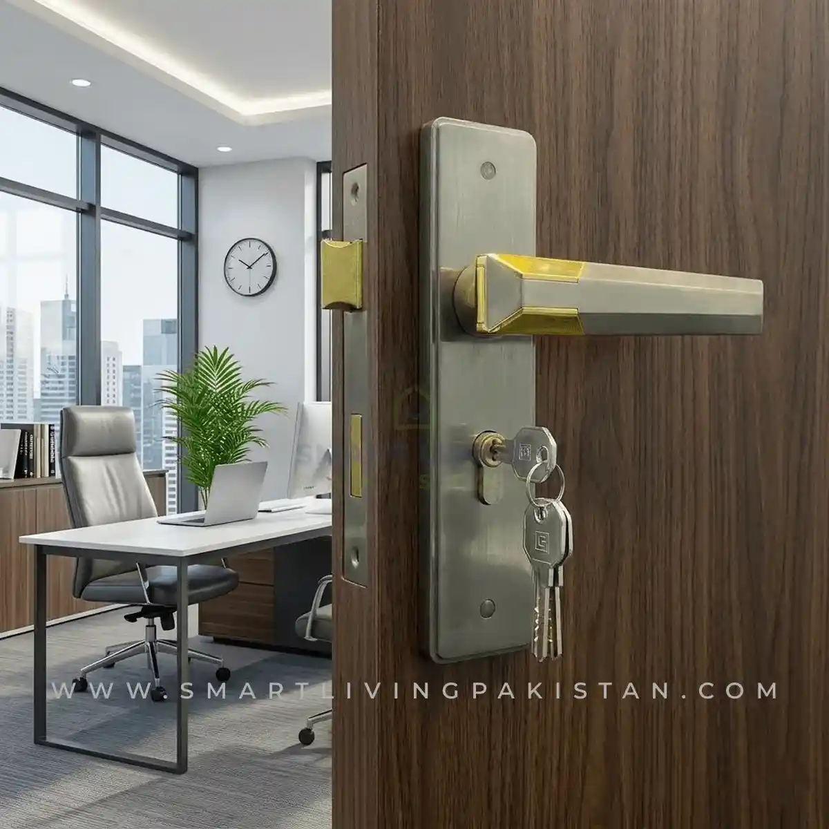 Metallic Door Handle Lock set in Pakistan by smart living pakistan