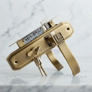 Antique brass curve lever door lock by smart living pakistan