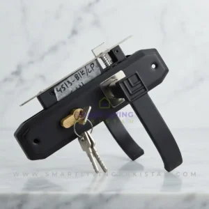Black curve lever door lock by smart living pakistan