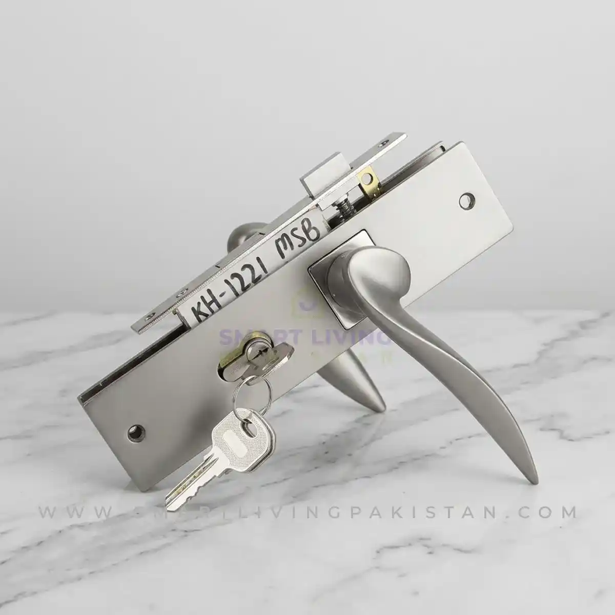 Silver Curve door lock by smart living pakistan
