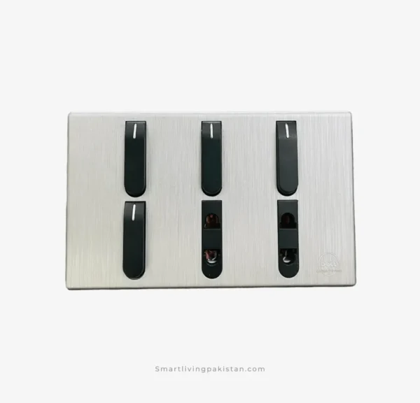 China Fitting Switch Plate 4+2 – Galaxy Black Grey Series