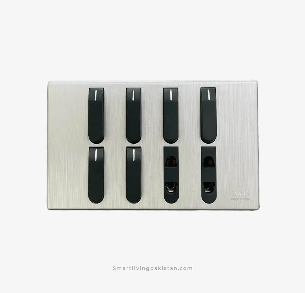8+2 Gang China Fitting Plate Galaxy Black series smart living pakistan smartlivingpakistan.com