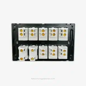 8+2 Gang China Fitting Plate Galaxy Black series smart living pakistan smartlivingpakistan.com