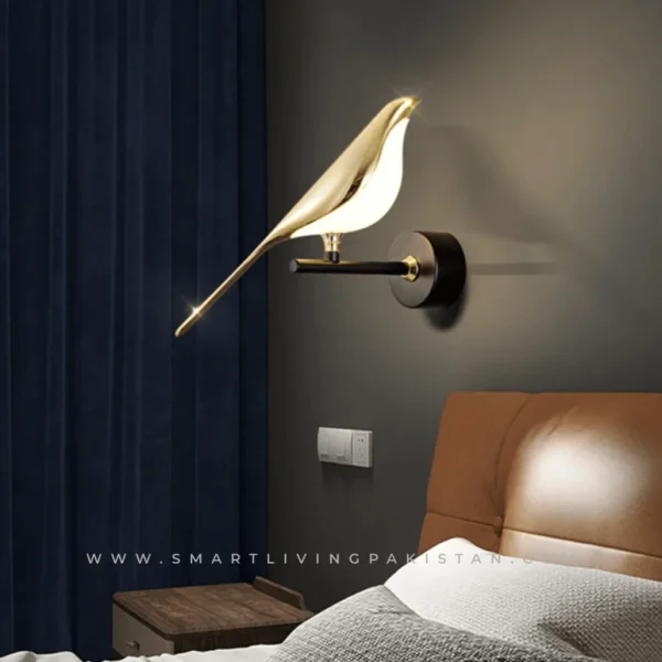 Modern LED Wall Light – Golden Bird Wall Light - - Smart living pakistan www.smartlivingpakistan.com