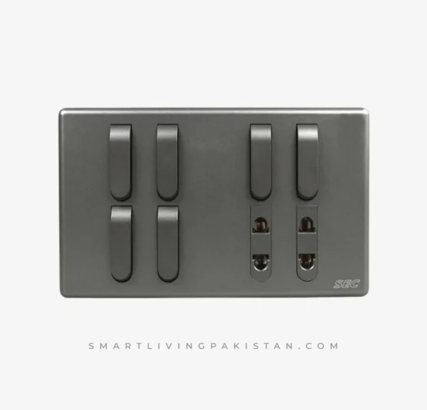 Modern Switch Boards in Pakistan - Antique Gray Series - Smart Living Pakistan - www.smartlivingpakistan.com
