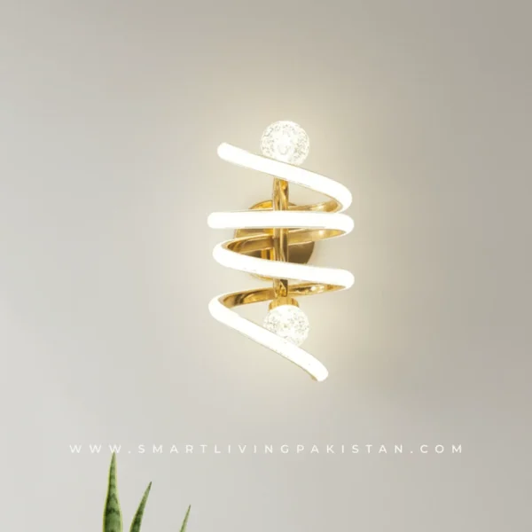 Premium Golden Spiral LED Wall Light In Pakistan | Best Wall Light smart living pakistan - www.smartlivingpakistan.com