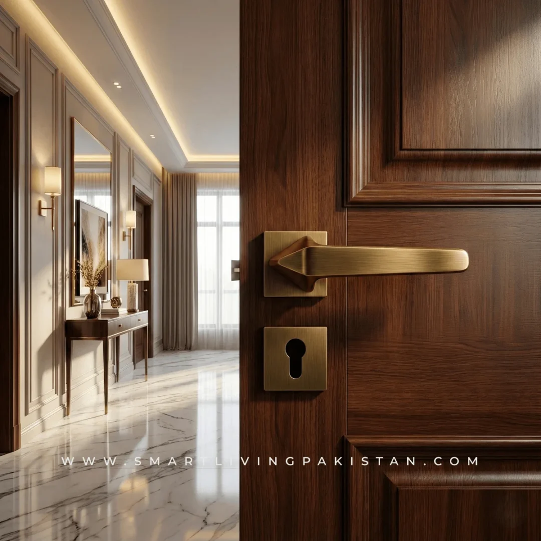Brass Door Handle Lock – 3D Cut Luxury Handle Lock Pakistan - Smart ...
