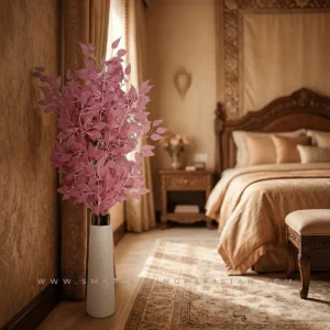 Pink Leaf Artificial Modern Artificial PlantPlant Pakistan Modern Luxury Pink Plant Home Decor 5 Feet Pink Tree Artificial Plant Imported Artificial Plant with Fiberglass Pot by Smart living Pakistan