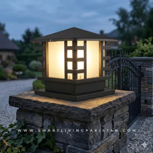 Outdoor Pillar Light | Waterproof Black Gate Pillar Light 12 Inch