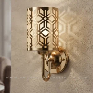 Geometric Cut Gold Wall Light – Decorative Golden Wall Lamp by Smart Living Pakistan