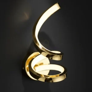 Gold Spiral Wall Light with high-gloss gold finish – Aria by Smart Living Pakistan