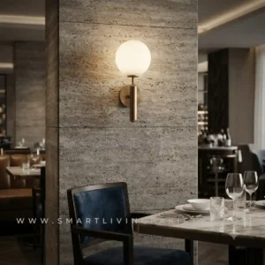 Wall Lamp Light Globe Brass Sconce by Smart Living Light