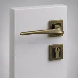 Antique Brass Curved Lever Door Handle Lock by Smart Living Pakistan