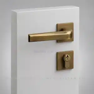 Antique Brass Tapered Lever Door Handle Lock by Smart Living Pakistan
