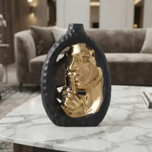 Black Gold Face Vase by Smart Living Pakistan