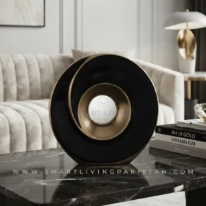 Black Gold Ring Vase Decoration Piece Eclipse by Smart Living Pakistan