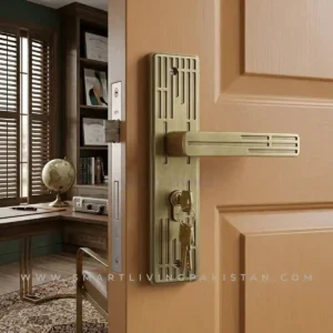 Brass Lever Lock Set with Grooved Backplate by smart living Pakistan