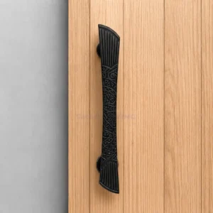 Carved Medallion Black Door Handle by Smart Living Pakistan