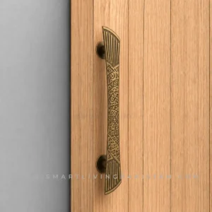 Carved Medallion Antique Brass Door Handle by Smart Living Pakistan