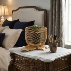 Gold Mesh Planter Decoration Piece Lotus by Smart Living Pakistan