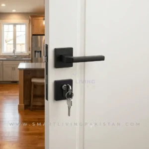 Minimalist Matte Black Mortise complete lock set bolt by smart living Pakistan