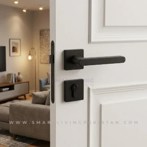 Minimalist Matte Black Mortise complete lock set Eclipse by smart living Pakistan
