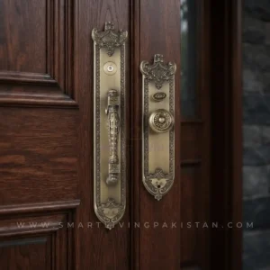 Royal Main Entrance Door Lock Set Brass set with Knob by Smart Living Pakistan