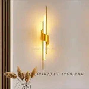 Twisted Brass LED Wall Light Modern Golden Wall Lamp by Smart Living Pakistan