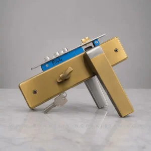 Gold Silver Aluminum Door Lock Titan by smart living pakistan