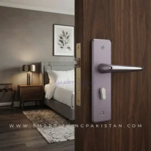 Light Purple Modern Slim Door Handle Lock Set by smart living pakistan