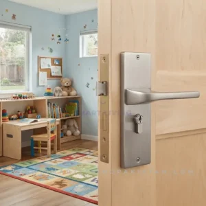 Modern Silver Door handle lock set by smart living pakistan
