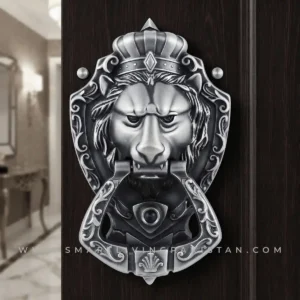 Silver Crown Lion Door Knocker King by smart living pakistan